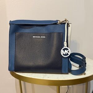 Michael Kors Blue and White Crossbody Bag